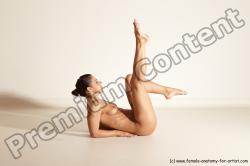 Nude Gymnastic poses Woman White Moving poses Athletic medium brown Dynamic poses Pinup